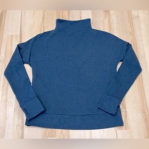 Sweaty Betty London Wool-Blend Mock-Neck Pullover Sweater - Blue, XS